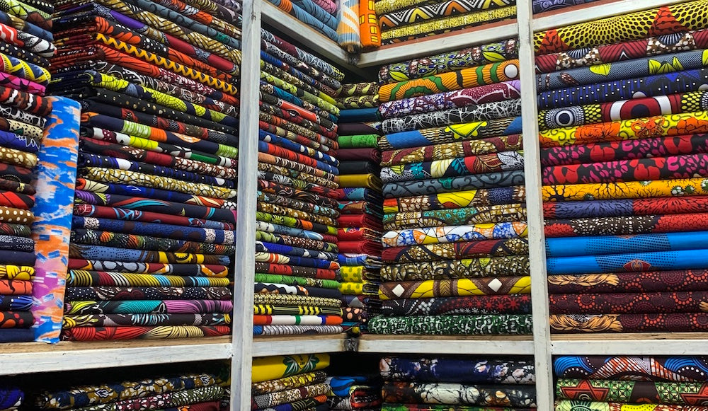 shelf of fabric