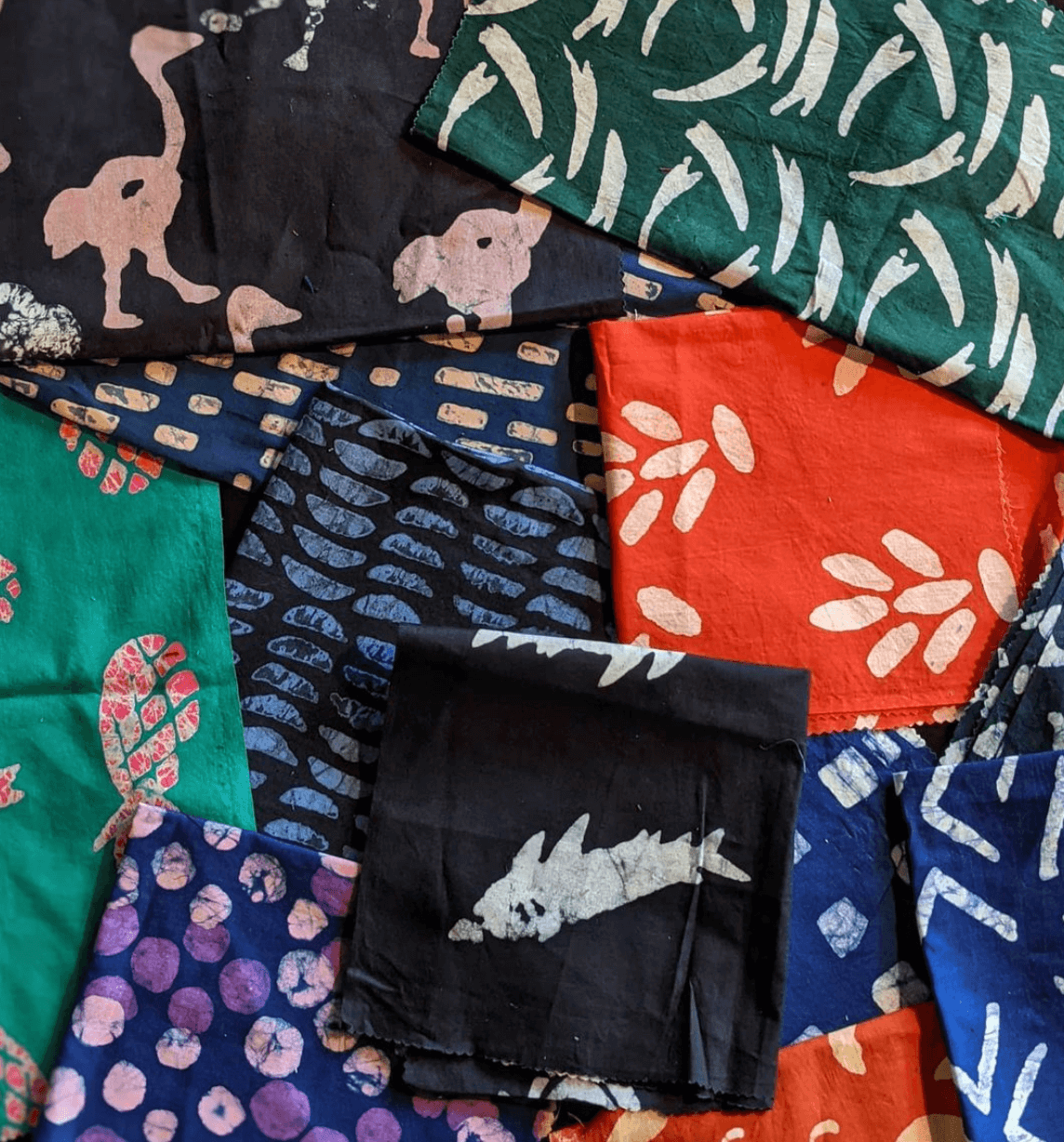 Batik fabric swatches