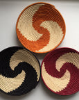 Pinwheel design woven bowl